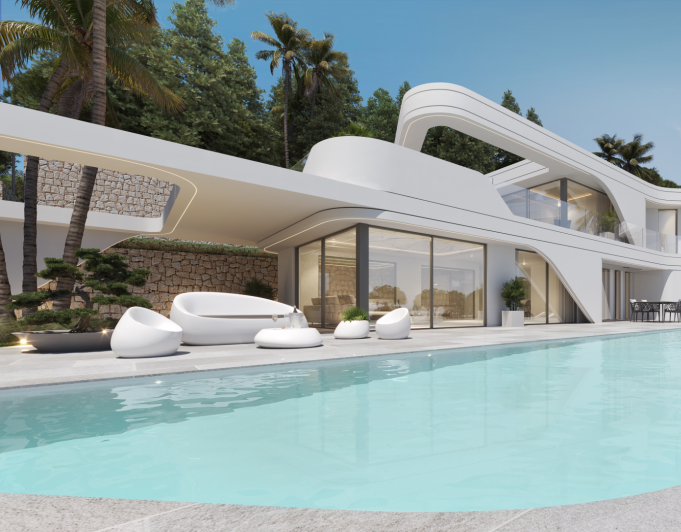 Modern villa med havsutsikt i Javea