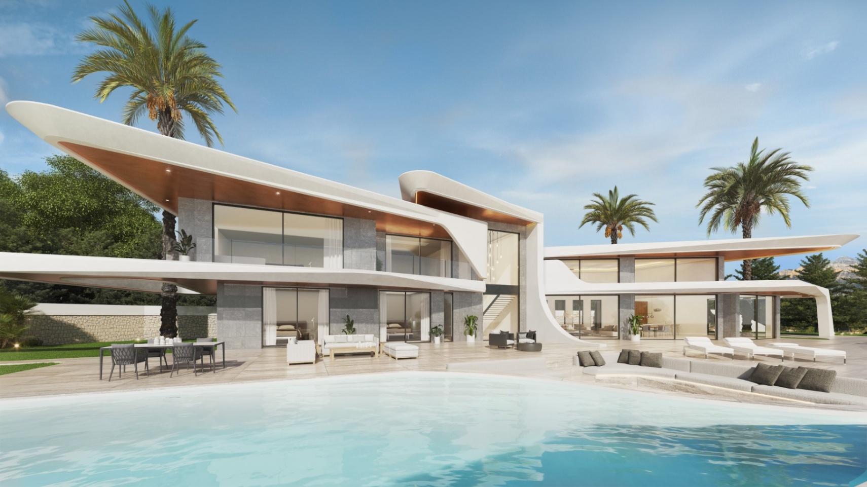 Lyxig modern villa med panoramautsikt i Javea