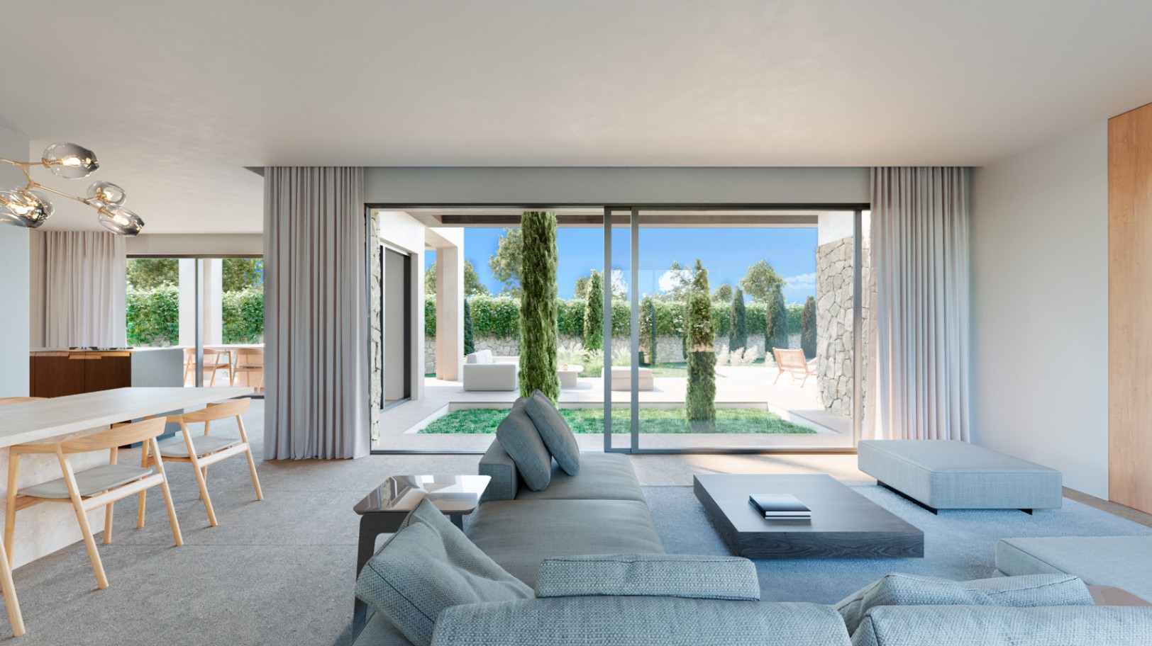 Lyxig modern villa med modern medelhavsstil och eleganta funktioner