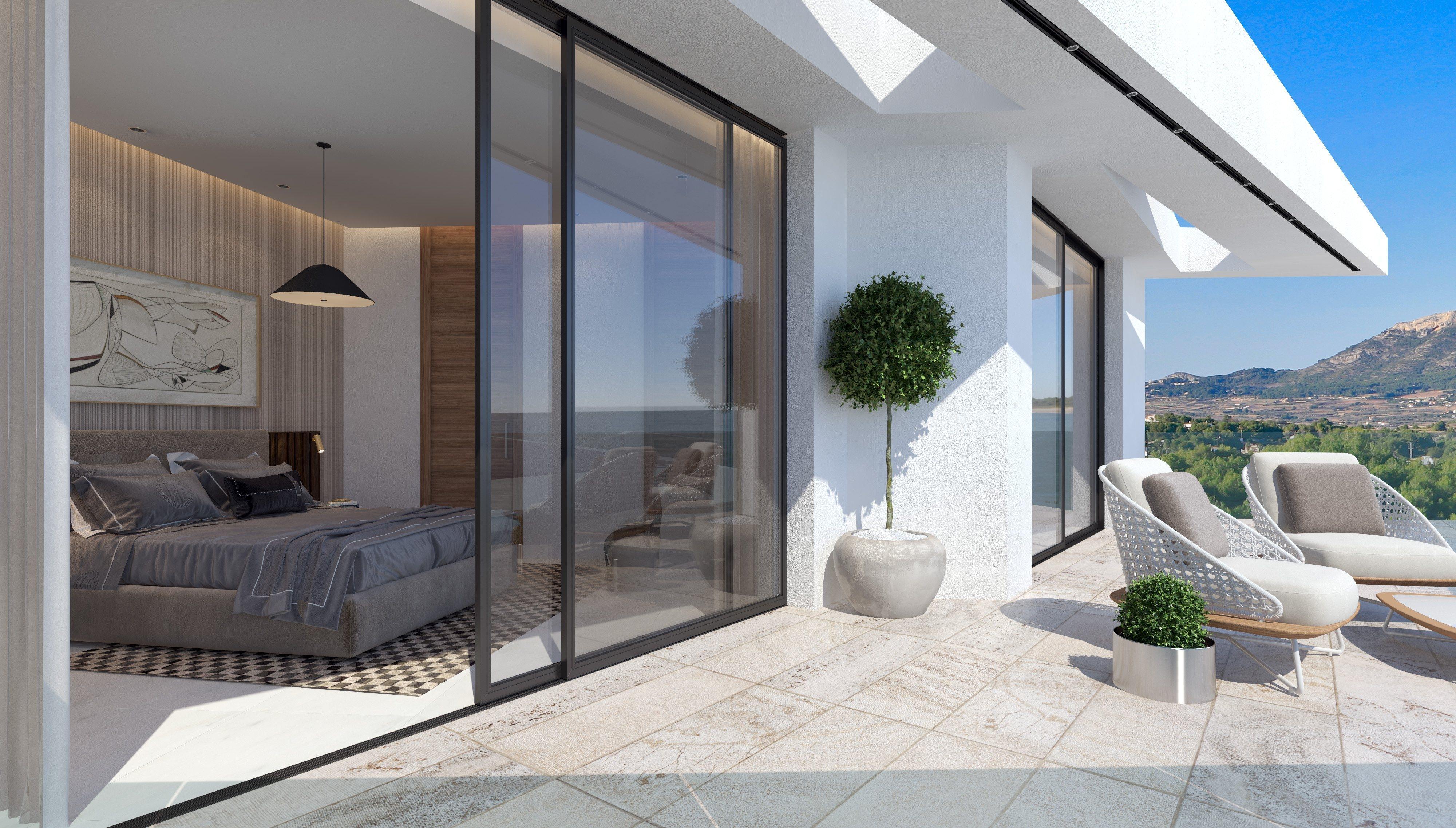 Vacker och fullt möblerad modern villa till salu i Javea med underbar utsikt