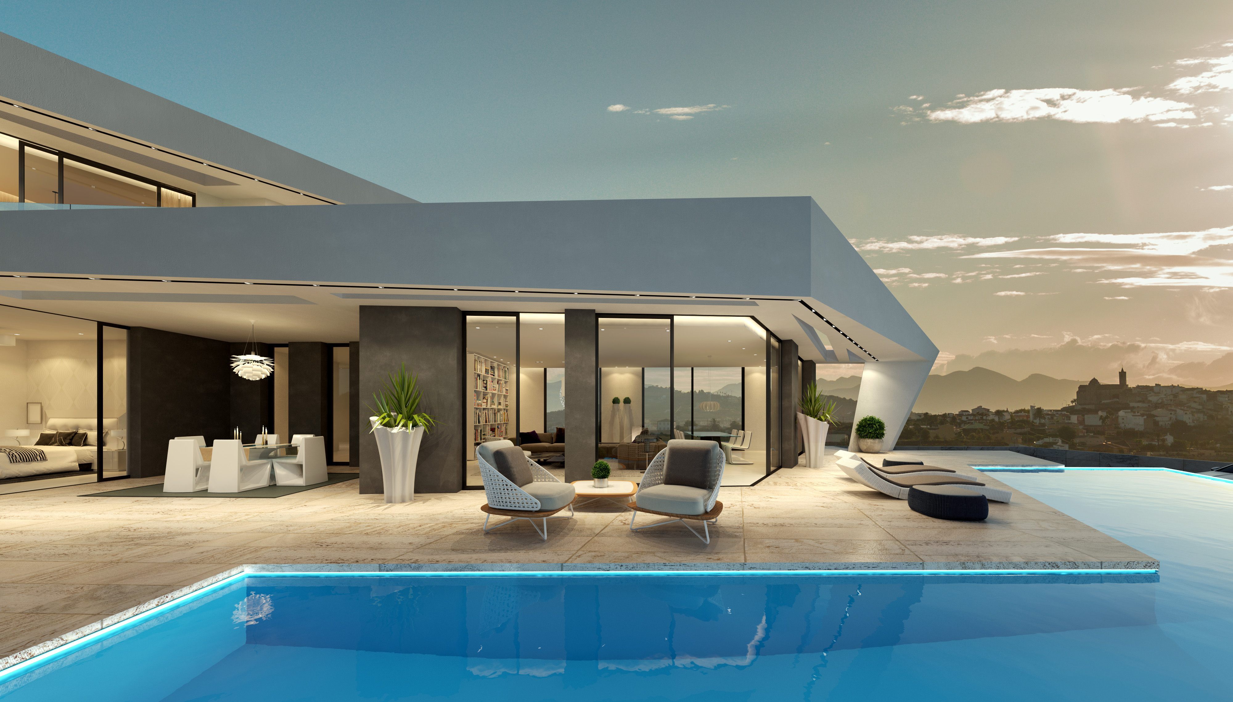 Vacker och fullt möblerad modern villa till salu i Javea med underbar utsikt