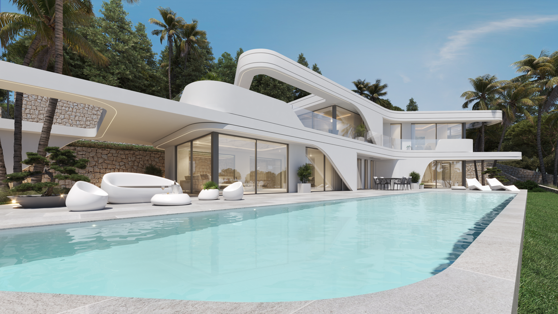 Modern villa med havsutsikt i Javea